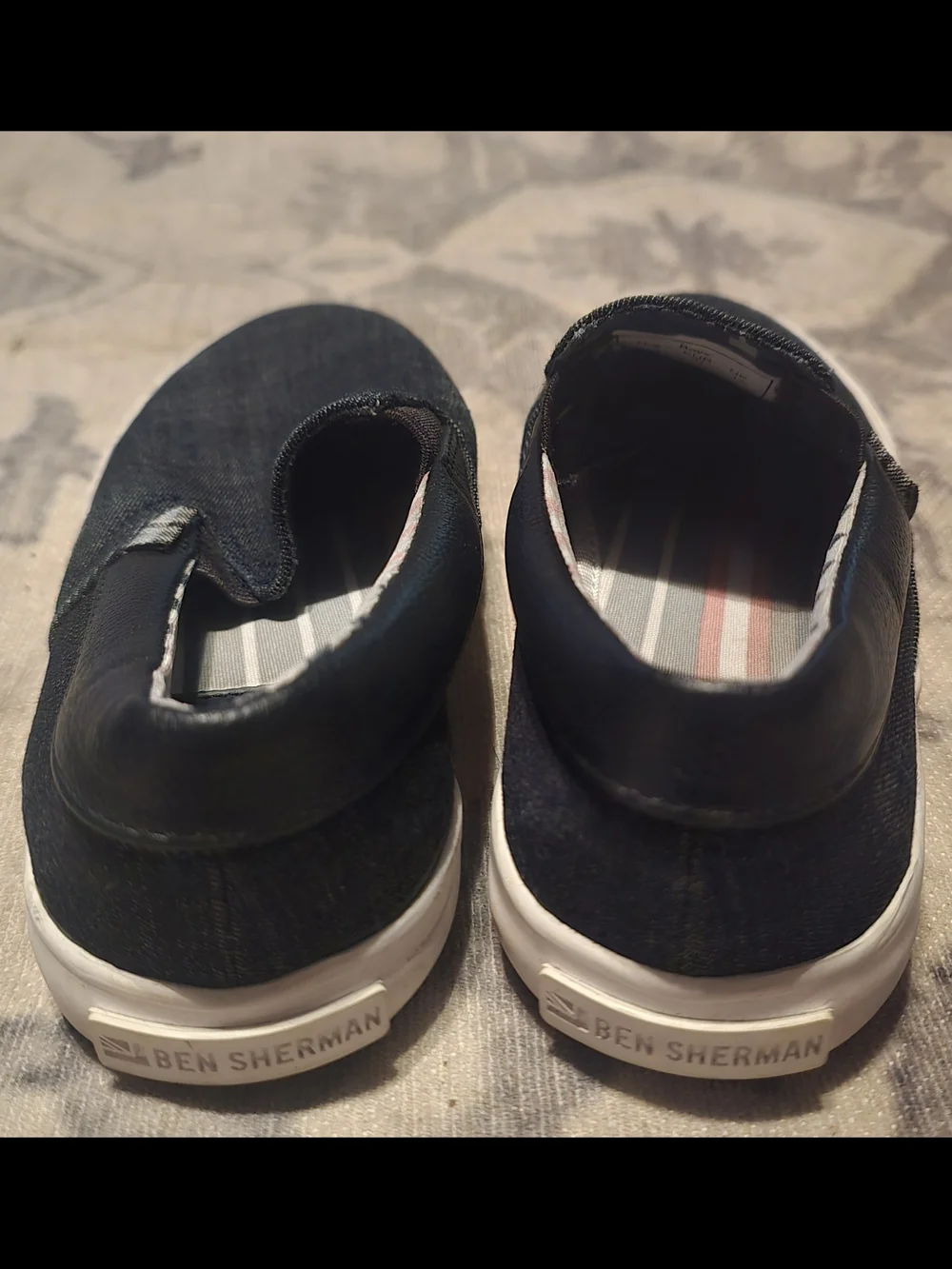 Ben Sherman Black Slip-On Kids Sneakers with White Sole